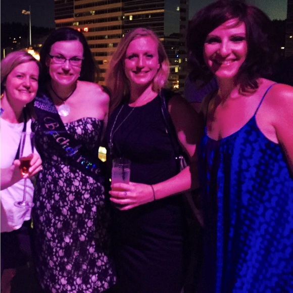 Blue Pattern Trapeze Dress from Express - Picture 7 of 8